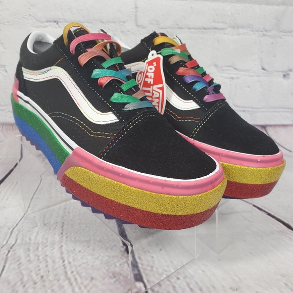 glitter stacked vans